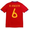 Spania A. Iniesta 6 2010 Retro Hjemmedrakt Kortermet